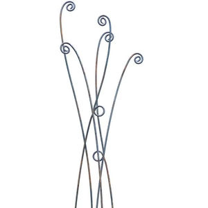 Estaca de Jardín de Hierro Curvado Artístico, Escultura Moderna de Metal Retorcido para Patio, Adorno Decorativo para Exteriores - Product Image 1