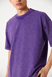 Custom <b>Heat</b> Transfer Printed Oversized Bleached Distressed T-Shirt with Unique Shoulder Zipper Accents Short Sleeve Crew Neck - Product Image 5