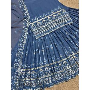 เสื้อแฟนซีปักเลื่อมงาน sharara และ dupatta ขนาด2XL - Product Image 1