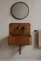 Lavabo mural en cuivre massif pour salle de bain, idéal pour la maison, l'hôtel et le restaurant