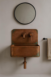 Lavabo de Cobre para Baño, Lavabo de Cobre Sólido Montado en la Pared para Hogar, Hotel, Restaurante - Product Image 5