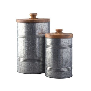 Industry Trending <b>Set</b> Of 2 American Style Metal Food Storage Canister With Lid Finished For Kitchen Ware Food Storage Canister - Product Image 5