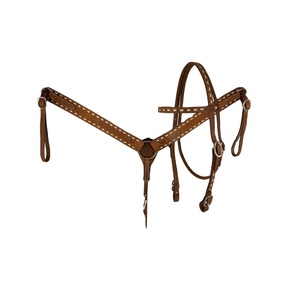 Conjunto de cuello de pecho y cabeza occidental de cuero genuino de la mejor calidad exclusivo con costura Buck, proveedor de Fabricante Mayorista - Product Image 1