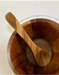 Tazón de Madera Natural Hecho a Mano para Servir Ensaladas y Frutas, Ecológico, Biodegradable, Vajilla de Madera Sólida para Decoración de Mesa de Cocina y Hogar - Product Image 3