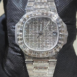 Montre de haute qualité entièrement personnalisée avec diamants cultivés en laboratoire pour hommes, montre de bijouterie hip-hop avec diamants, cadeau - Product Image 1