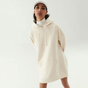 Hoodie tricoté oversize mi-long pour femme East West Trendy, 100 % coton respirant, coupe décontractée ample, avec logo frontal - Product Image 1