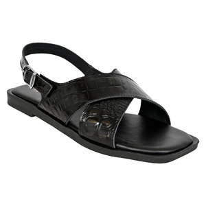 IR COLLECTION รองเท้าแตะหนังสีดำพรีเมี่ยมสำหรับผู้หญิง งานแฮนด์เมด สไตล์เกาหลี ฤดูร้อน น้ำหนักเบา รองรับแรงกระแทกได้ดี แบบเปิดนิ้วเท้า - Product Image 2