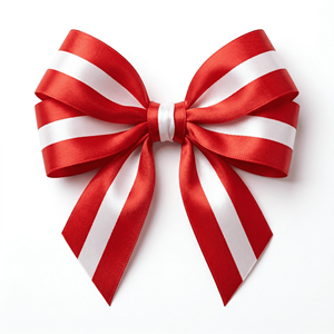 Cinta de Raso Satinada de 25 mm con Franja Central Roja y Blanca al por Mayor para Envoltura de Regalos, Decoración de Fiestas, Arreglos Florales y Embalaje Decorativo - Product Image 2