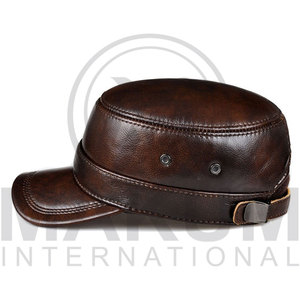 Gorra de béisbol de alta calidad con logo personalizado, gorra clásica unisex de cuero marrón en colores lisos a precios económicos. - Product Image 5