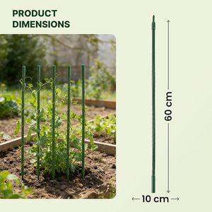 Bâtons de soutien pour plantes, lot de 5 piquets en fer verts pour plantes grimpantes avec conception connectable pour plantes grimpantes d'intérieur et d'extérieur - Product Image 3