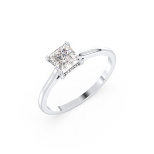 REYES Manufacturer OEM ODM Fine Jewelry GRA Certified 925 Sterling Silver 0.93 Carat Moissanite Hidden Halo Rings For Women - Product Image 6