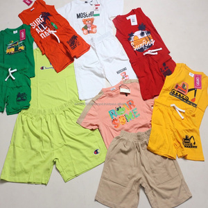 Marca Popular Modelo 01, Conjuntos de Ropa de Verano para Niños y Niñas, Algodón, para Exteriores, Lote de Ropa en Stock, Proveedores, Estilos Variados - Product Image 3