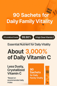 Sachet de vitamine C à l'acide ascorbique boisson 90 paquets de poudre de bien-être de soutien immunitaire quotidien OEM Corée - Product Image 3