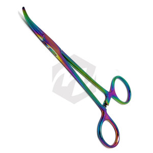 Pinza Hemostática Curva Premium de 6 Pulgadas, Recubierta de Titanio Arcoíris, Instrumentos Médicos de Acero Inoxidable Autoclavables - Product Image 4