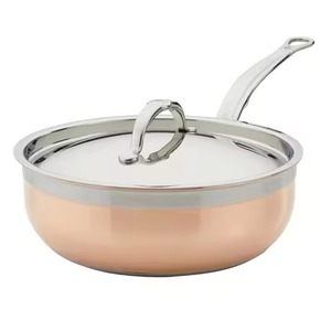 Poêle à frire en acier inoxydable très demandée, avec manche ergonomique tubulaire long, sans revêtement, pour chef professionnel - Product Image 4