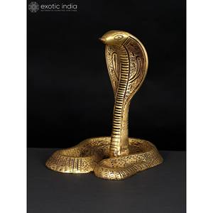 รูปปั้นทองเหลืองทำด้วยมือขนาด7นิ้วของ Kundalini The naag of Lord shiva สำหรับการบูชาพระวิหารผลิตในอินเดีย - Product Image 4