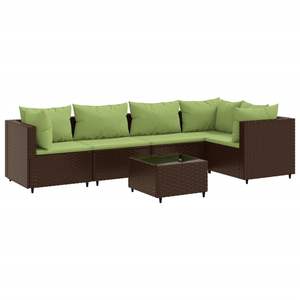 Ensemble de salon de jardin marron avec coussins verts - Product Image 2