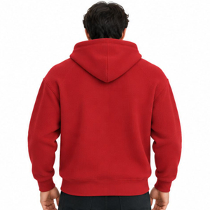 Sweat à capuche personnalisé pour homme en maille gaufrée, pull doux texturé, streetwear décontracté à manches longues, fabricant de vêtements en gros - Product Image 6
