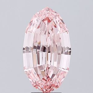Diamant rose ovale taille step cut |   Diamant de laboratoire certifié IGI 4,56 carats, couleur Fancy Vivid VVS2, pour bijoux - Product Image 1