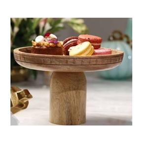 Accesorios de Vajilla con Acabado Esmaltado, Elegante Soporte para Pastel de Madera Sólida Ecológico, para Servir Pasteles de Cumpleaños y Dulces - Product Image 2
