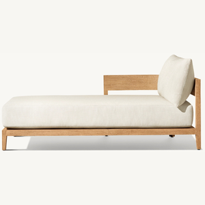 Chaises longues en teck moderne, durables, avec mousse souple, adaptées aux piscines toutes saisons. - Product Image 5