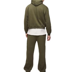 ชุดวอร์มพรีเมียมทรงหลวม ผ้าฟลีซหนานุ่ม เสื้อฮู้ดแบบสวมหัวทรงหลวมสำหรับผู้ชาย ระบายอากาศได้ดี ผ้าฝ้าย 100% ย้อมสีพื้น - Product Image 2