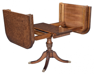 Table à manger extensible à piétement unique en chêne Burr - Product Image 4