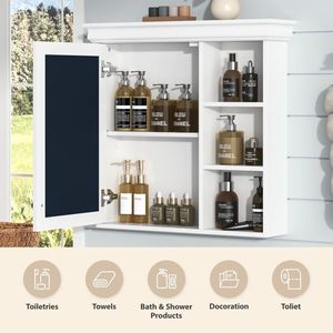 Moderno Armadietto da Bagno a Parete 30x28FT con Specchio e Organizer Portaoggetti - Product Image 4