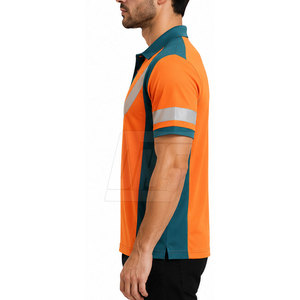Camisas polo de trabajo diario para hombre, camisetas transpirables de mezcla de algodón de manga corta con cuello, ropa cómoda para uniforme de oficina - Product Image 5