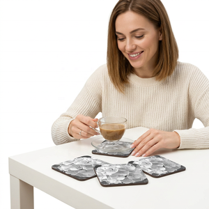 Modern Luxury Handmade Wood & Meena Enamel Coasters-Eco-Friendly Anti-Heat Extra <b>Large</b> Diameter Options - Product Image 1