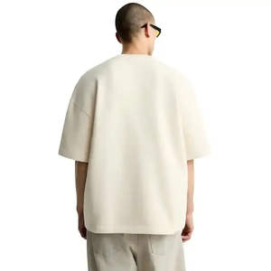 เสื้อยืดเจอร์ซีย์ผู้ชายผ้าฝ้าย 100% ขายส่ง เสื้อเปล่าไม่มีลาย รับผลิตเสื้อผ้า OEM เสื้อยืดผู้ชายทรงโอเวอร์ไซส์ ทรงบ็อกซี่  ลายเรียบ - Product Image 2