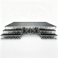 Scène pliante en contreplaqué avec podium en aluminium pour événements en extérieur/intérieur