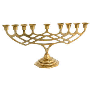 Candelabro Judío Real de Latón para Hanukkah, Portavelas Decorativo Religioso para Sinagoga, Hogar, Interiores, Festividades - Product Image 2