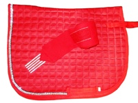 Ensemble de bandages pour chevaux en polaire bleu royal de qualité supérieure, personnalisé, avec cristaux et strass, 3 mètres de long