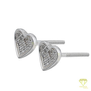 Pendientes de Corazón de Plata de Ley 925 con Moissanita y Diamantes, Piedra Brillante en el Centro, para Compradores B2B de Joyería - Product Image 3