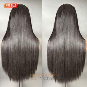 Peluca natural recta de hueso hecha de cabello humano Grado 12A Cierre de alta calidad 5x5 HD Encaje Jet Black - Product Image 5