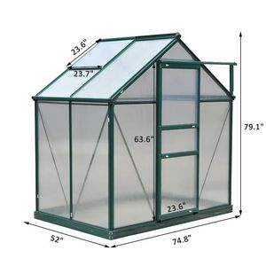 Invernadero y cuarto portátil de policarbonato de 6 L x 4 W x 7 H - Product Image 3