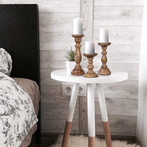 Porte-bougies en bois - Ensemble de 3 Tuli Vintage Classique Écologique pour Décoration de Table Rustique en Bois MULTI CRAFT - Product Image 2