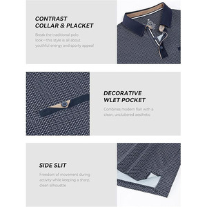 Camisetas de Polo de Golf para Hombre, Personalizadas con Logotipo, de Alta Calidad, Secado Rápido, Absorción de Humedad, UPF50+, Spandex/Poliéster, para Deportes al Aire Libre - Product Image 4