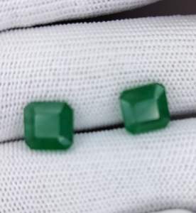 Par de Esmeraldas Naturales de Zambia, 2 Piezas, Certificadas, Esmeraldas Verdes a Juego, Piedras Preciosas Sueltas para Joyería - Product Image 2