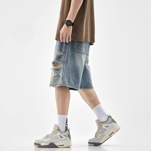 Pantalones Cortos de Mezclilla Pesada 100% Algodón para Hombre, Diseño Personalizado, Moda de Verano - Product Image 5