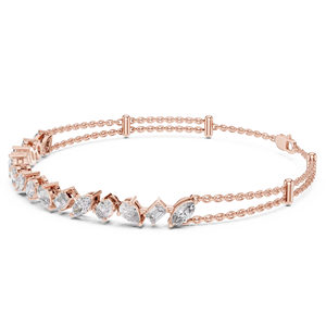 ZAWO HOUSE <b>Rose</b> <b>Gold</b> Diamond Bracelet Pear Cut Moissanite VVS1 Diamonds GIA Certified Wedding Jewelry Women's Classic Style - Product Image 1