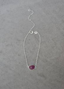 Rose Cut <b>Ruby</b> <b>Bracelet</b> 925 Sterling Silver Cable Chain July Birthstone Minimalist Jewelry Gift For Women - Product Image 2