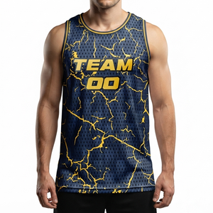 Camiseta de Baloncesto Personalizada con Nombre y Número del Equipo, Camiseta Deportiva sin Mangas para Hombre, de Malla Sublimada y Transpirable - Product Image 5
