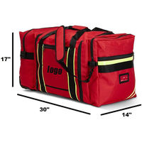 Sac de transport pour équipement de pompier grande capacité haute visibilité, style classique, à roulettes, avec fermeture éclair et bande réfléchissante