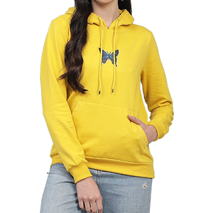 Sudadera con capucha para mujer, jersey de manga larga con bolsillo frontal, bordado de mariposa, ropa informal de calle - Product Image 1