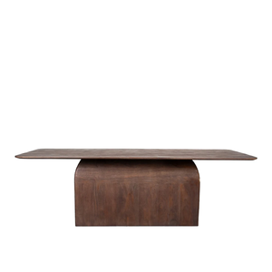 Mesa de Comedor de Madera de Mango Maciza Hecha a Mano con Acabado Marrón, Base de Pedestal Grande, Moderna, para 6-8 Personas, para el Hogar o la Villa - Product Image 2