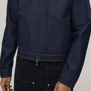 Quality Casual Embroidered Windproof Oversized Drop Shoulder Denim <b>Jeans</b> <b>Jacket</b> for Men Distressed <b>Black</b> 100% Cotton Winter - Product Image 4
