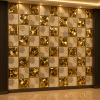 Mosaicos de Espejo Rectangulares de PVC de Primera Calidad Serie MO |   Papel Tapiz 3D Art Deco Reflectante, Duradero, Impermeable, Antideslizante, con Patrón Vertical