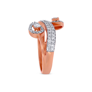 Anillo de Lujo de Oro Rosa de 18K con Diamante Corte Pera, Doble Halo y Pavé, Joyería para Aniversario de Bodas para Mujer - Product Image 4